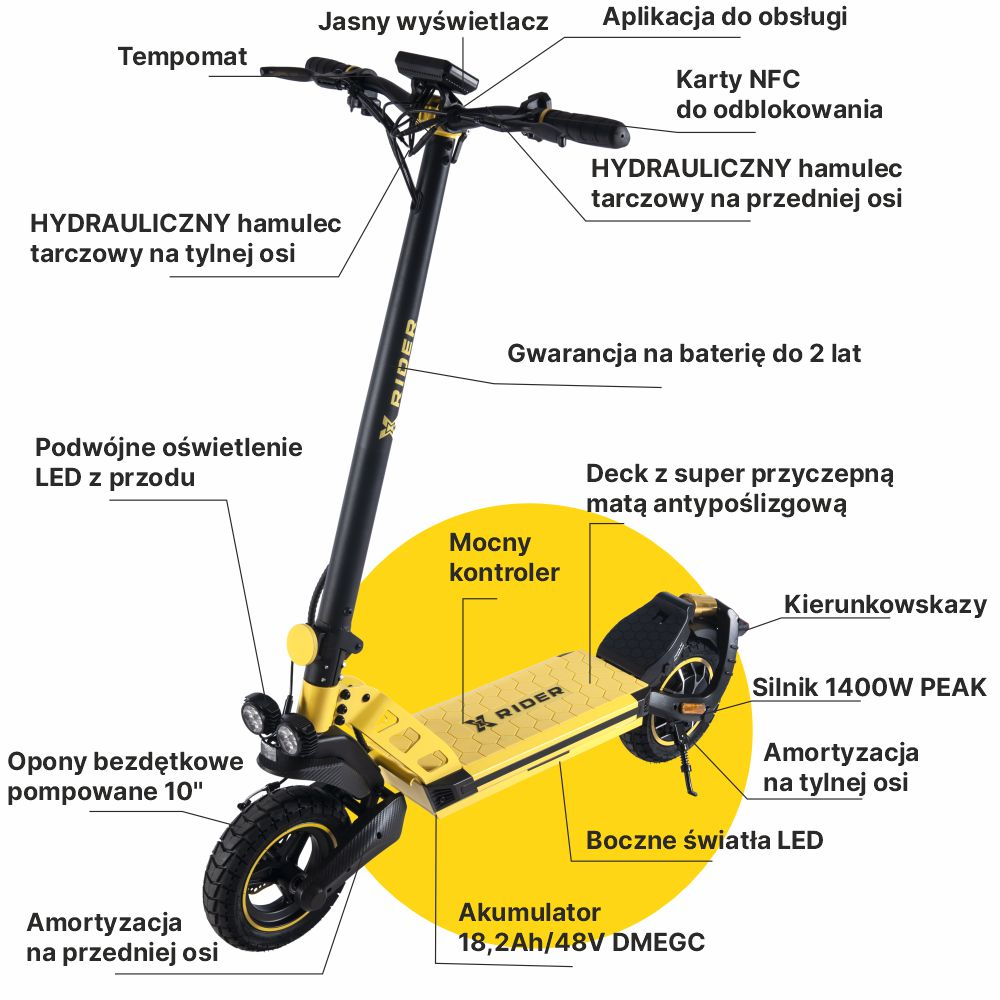 Manta XRIDER F10 Żółty - 2