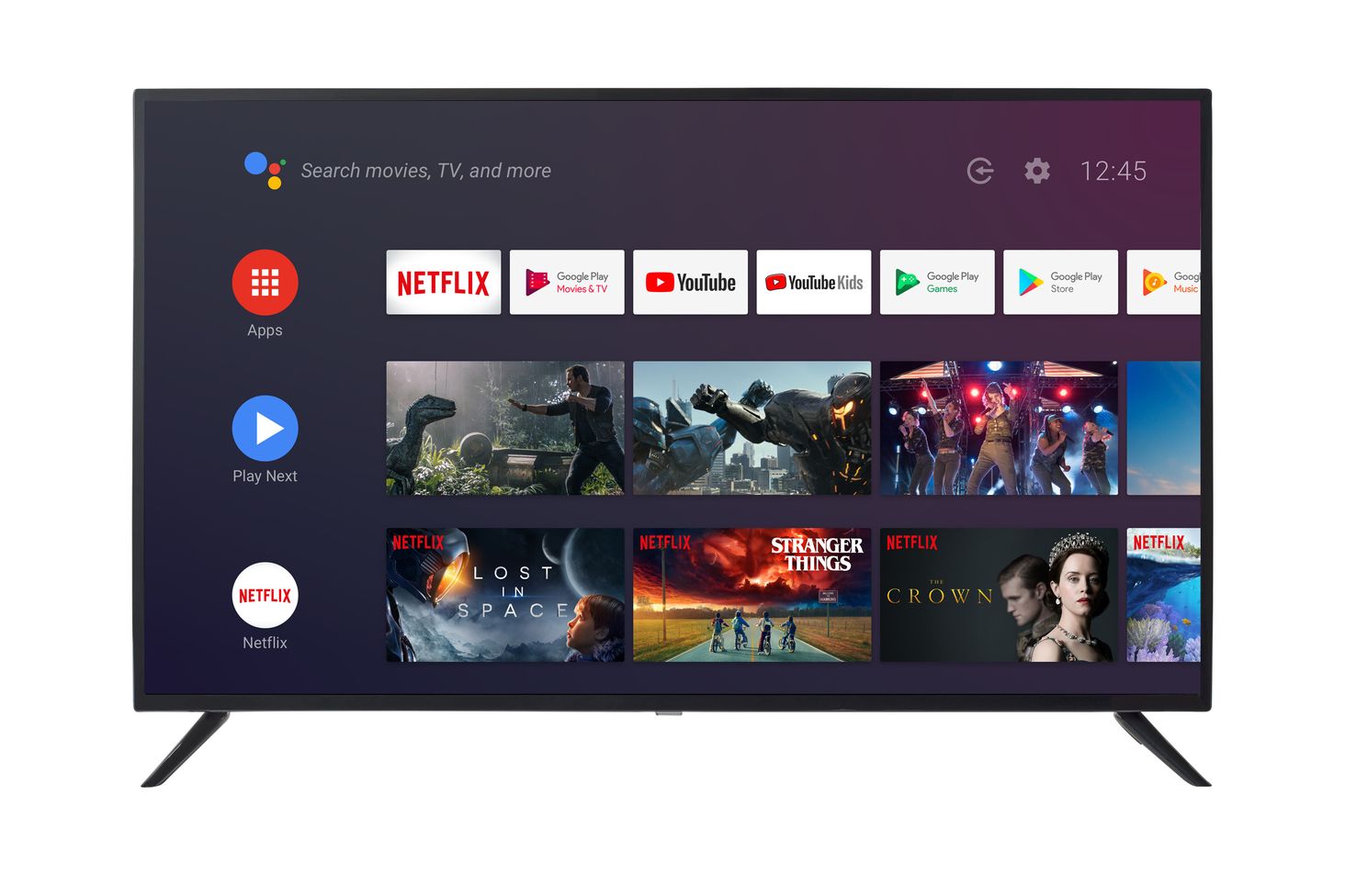 Netflix DAZN Chromecast Wi-Fi Bluetooth HDR10 Andrino Televisor AN43U01 43 Pulgadas 109 cm 4K UHD LED TV Inteligente T2/S2/C Android TV Asistente de Google Google Play Store Prime Video 
