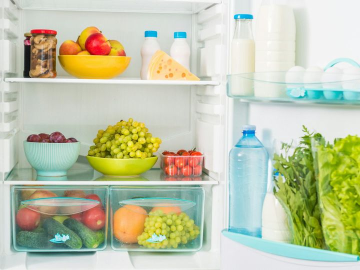 fridge inseide with food