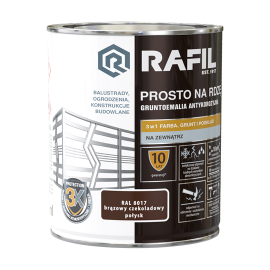 Rafil Prosto na Rdzę Połysk RAL8017 brązowy czekoladowy
