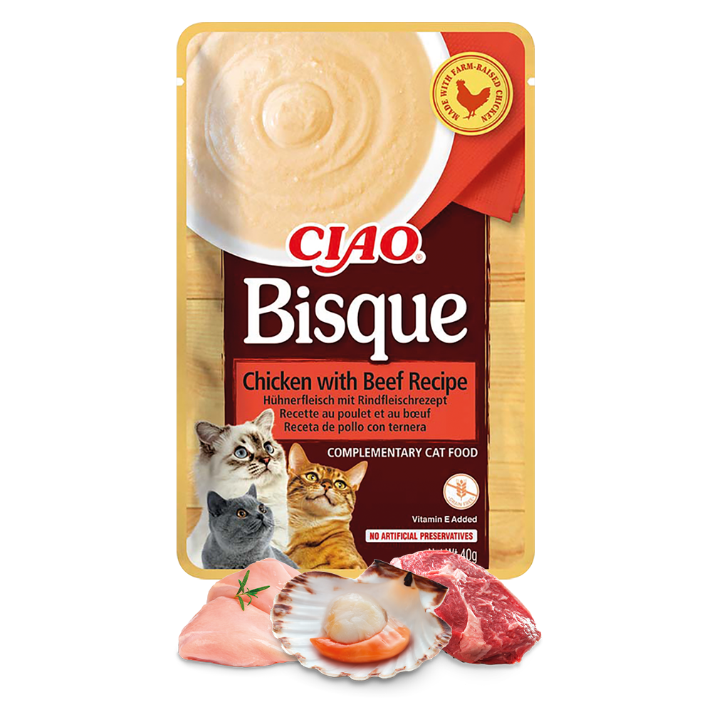 Inaba Ciao Bisque Chicken With Beef Recipe 40G