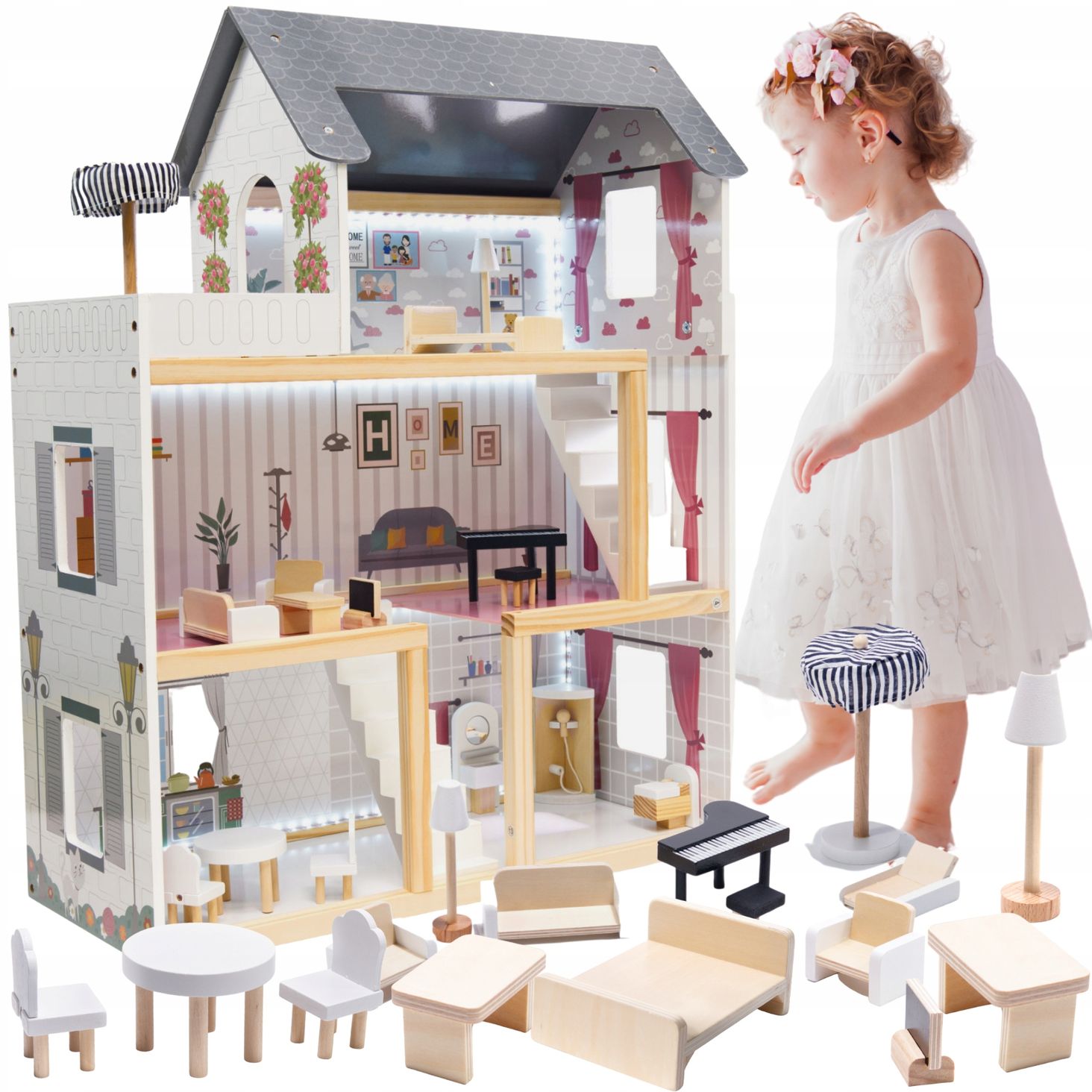 Wonder Toy Drewniany Domek dla lalek Lilly