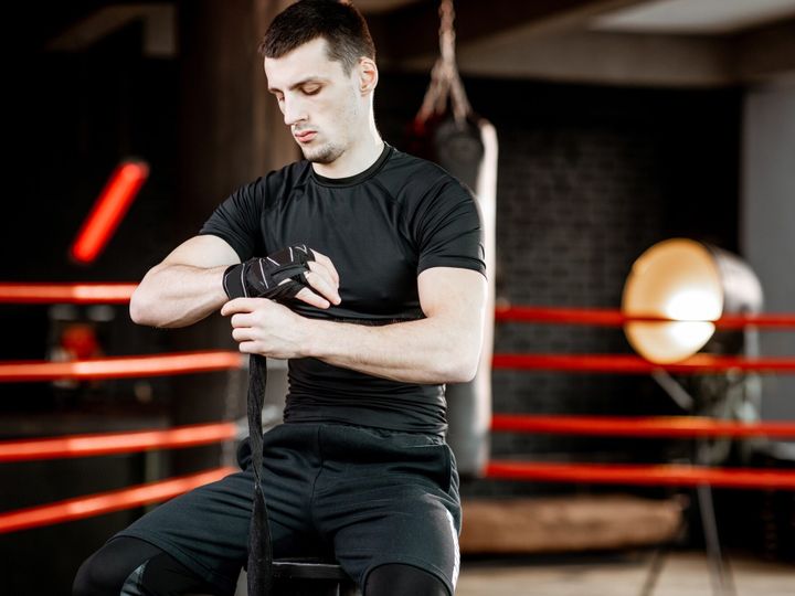 Man preparing for the boxing training