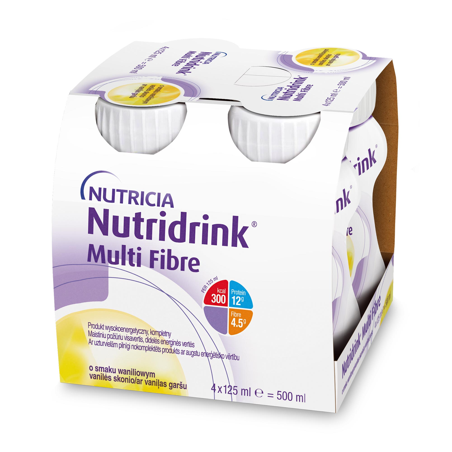 Nutridrink Multi Fibre smak truskawkowy 4x125ml