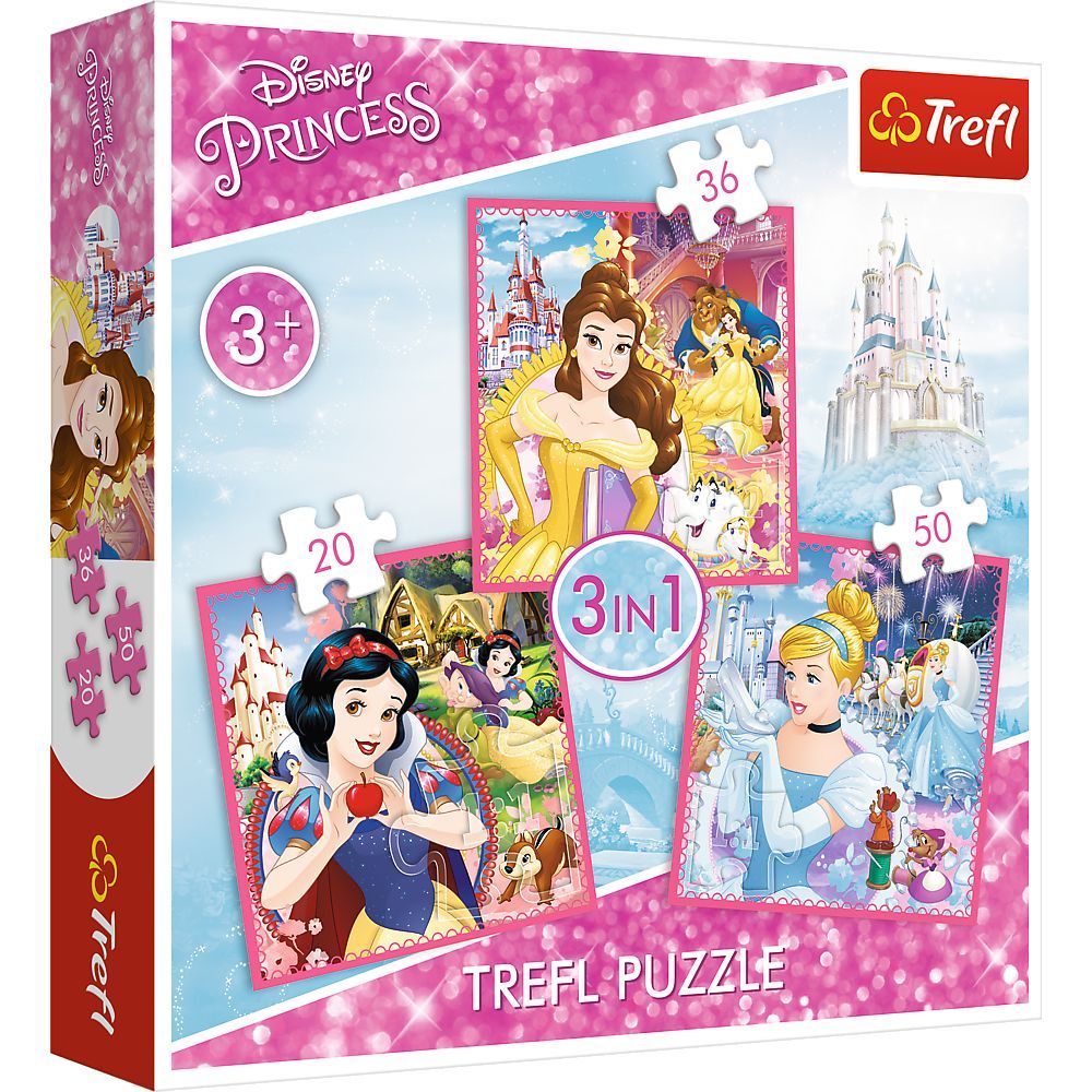 Trefl Puzzle 3W1 Zaczarowany Świat Księżniczek 34833 - Ceny