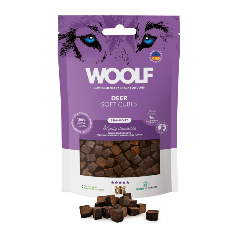 Woolf Soft Cubes Deer Monoprotein 100g zdjęcie produktu