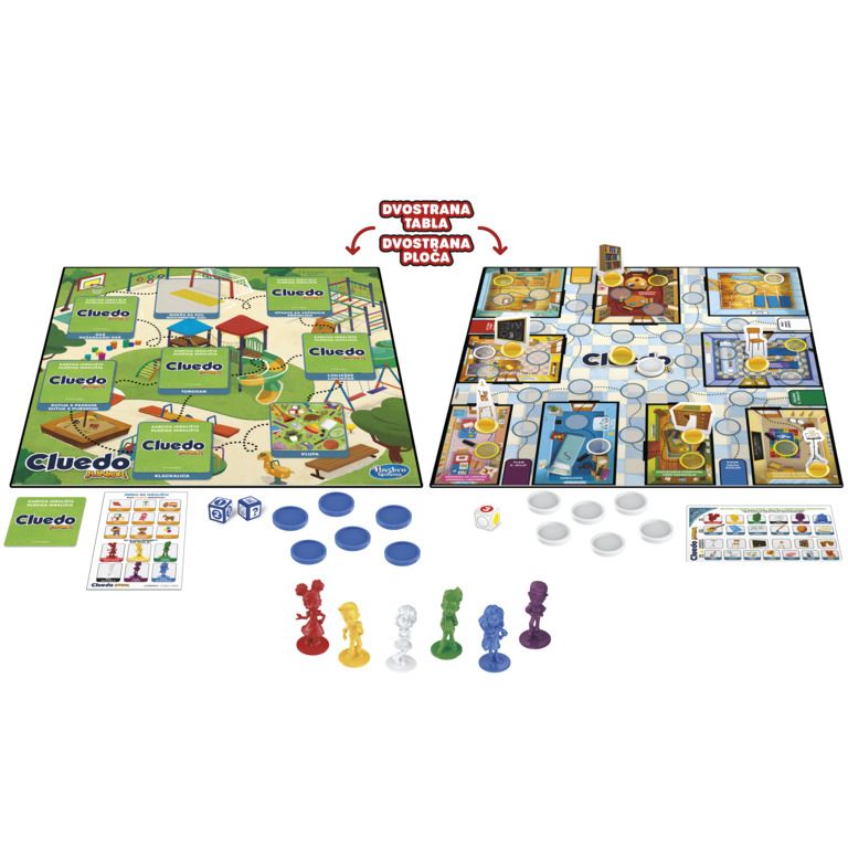 Cluedo Junior 2w1 F6419 Zawartość gry