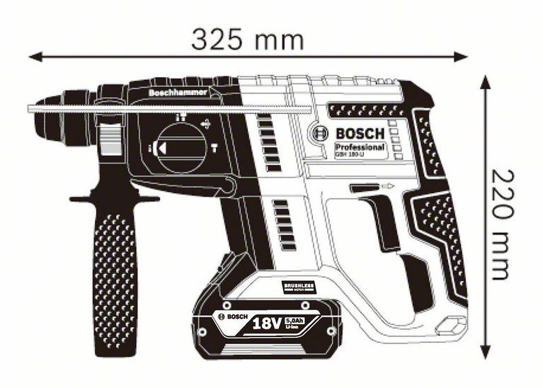 Bosch GBH 180-LI Professional wymiary