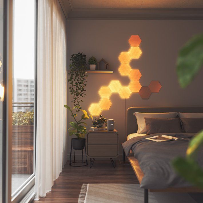 Nanoleaf w sypialni
