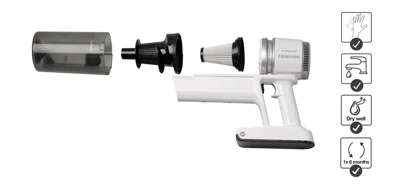 Hisense zmywalny filtr