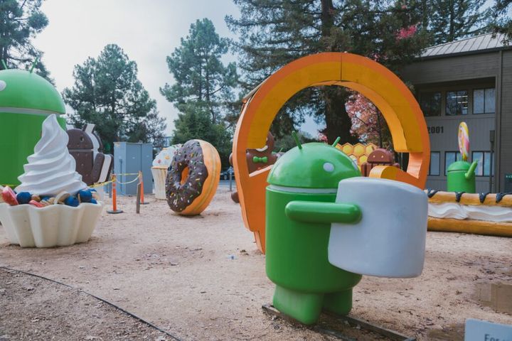 Googleplex playground with Android toys at Google Visitor Center