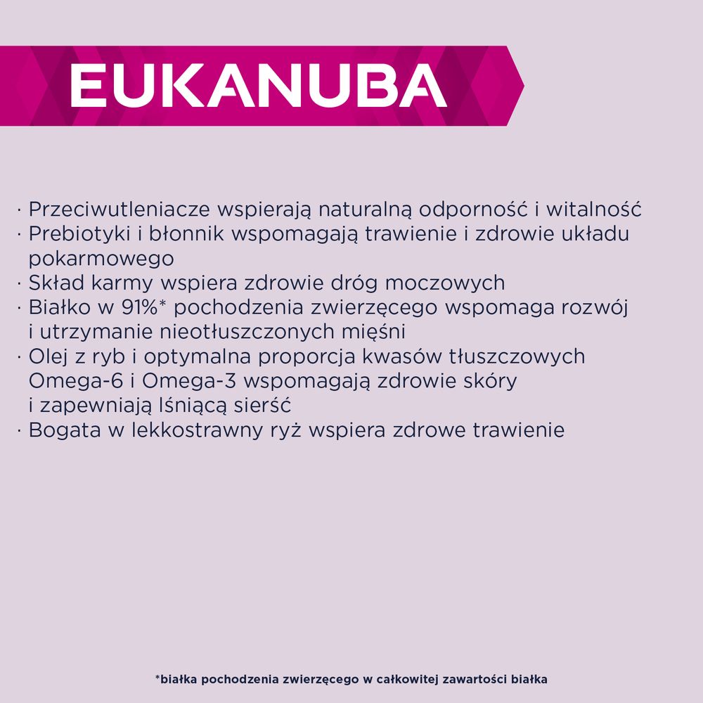 eukanuba Zalety karmy