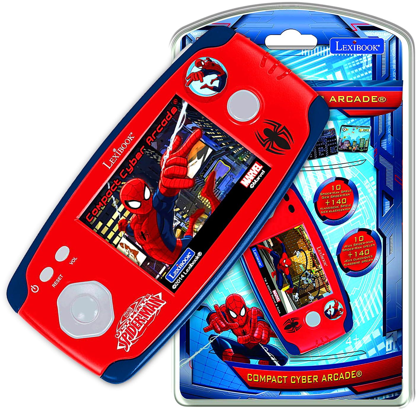 LEXiBOOK Spider-Man Cyber Arcade Pocket Game Console, 150 Games, LCD  Screen, Battery Operated, red/Blue, JL1895SP