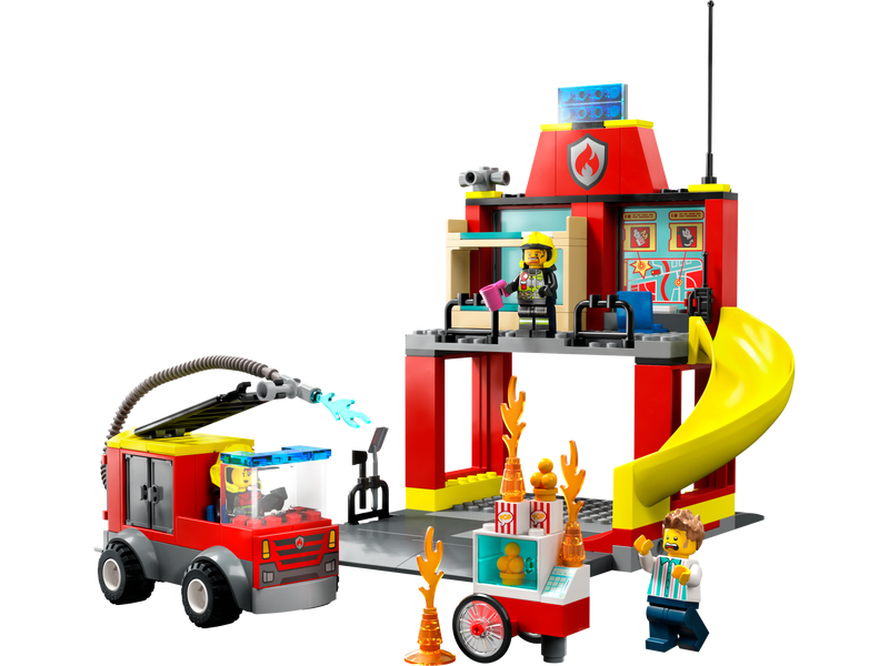 LEGO City 60375 Remiza strażacka i wóz strażacki