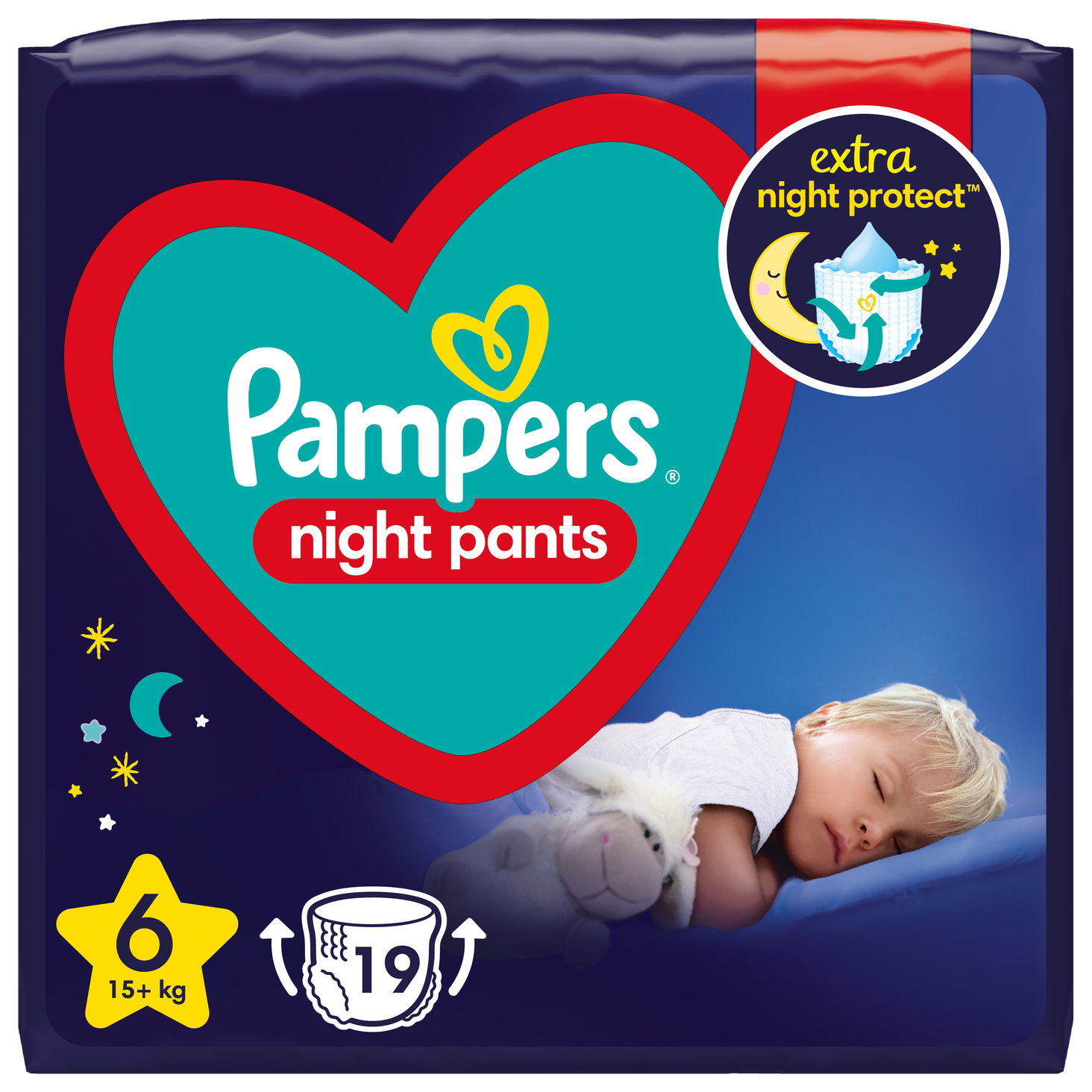 Pampers Night Pants rozmiar 6, 19 szt. 15kg+