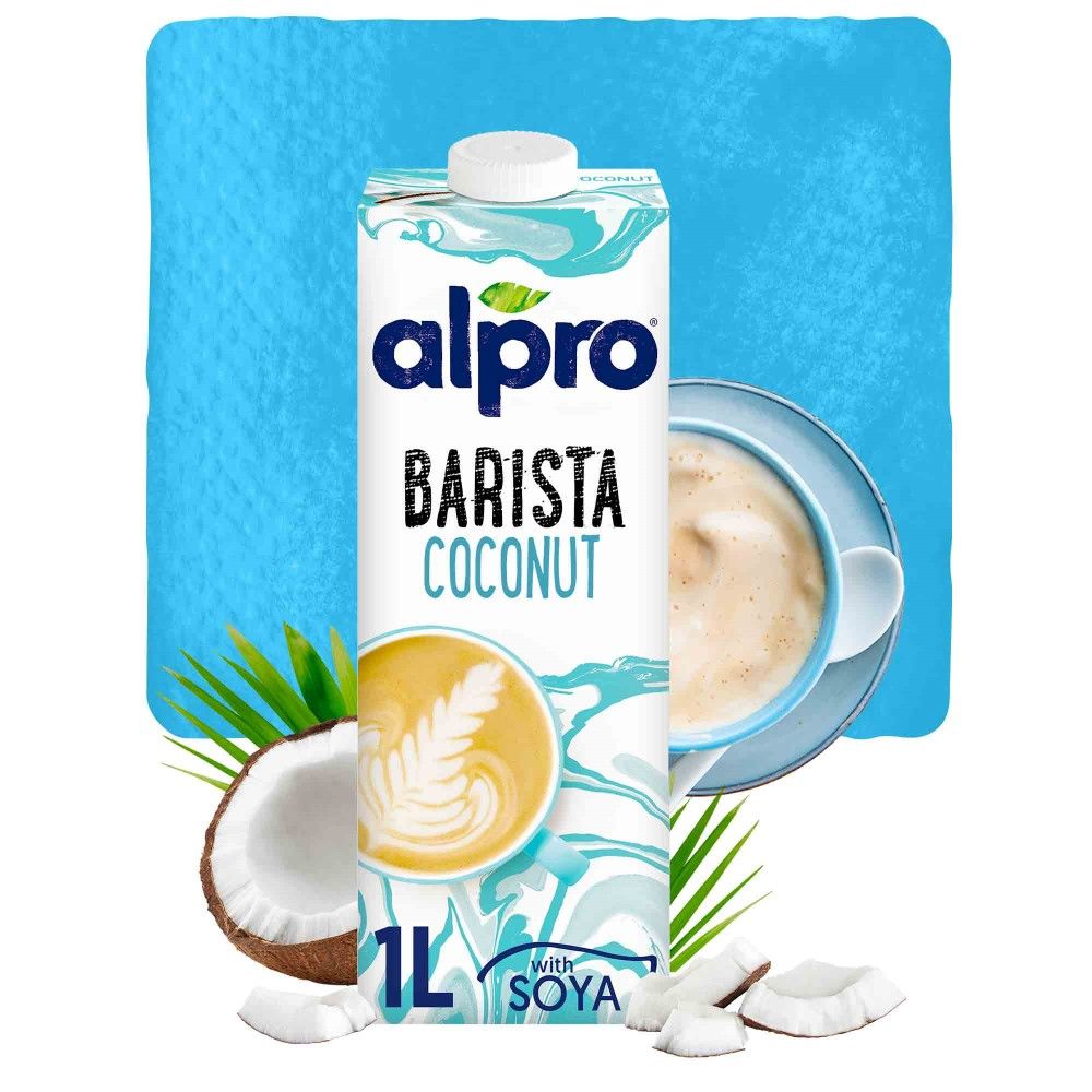 Alpro Barista Coconut Almond Oat & Soya 1lt Latte, Cappuccino, Coffee