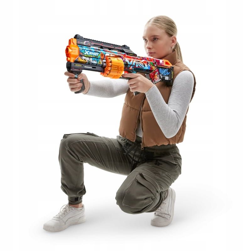 ZURU X-SHOT SKINS WYRZUTNIA LAST STAND GRAFFITI PISTOLET + 16