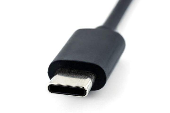 Macro shots of the USB 3.1 Type-C cable, isolated on a white background.