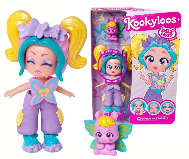 KOOKYLOOS Serie Pet Party LUCY- Muñeca coleccionable Lucy con un oso de mascota