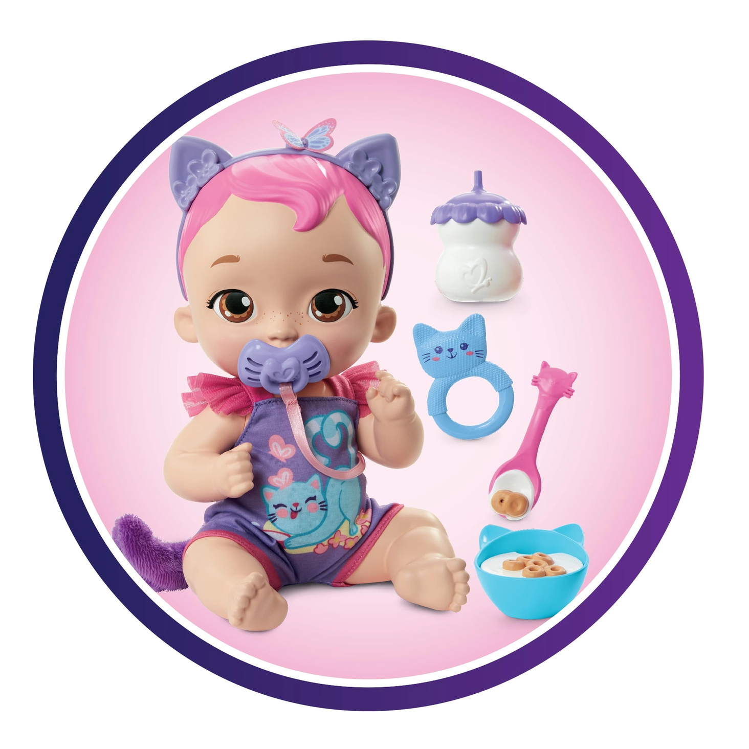 Lalka Mattel My Garden Baby Bobasek-Kotek Karmienie I Drzemka Różowy HHP27  HHP29 - Ceny i opinie 