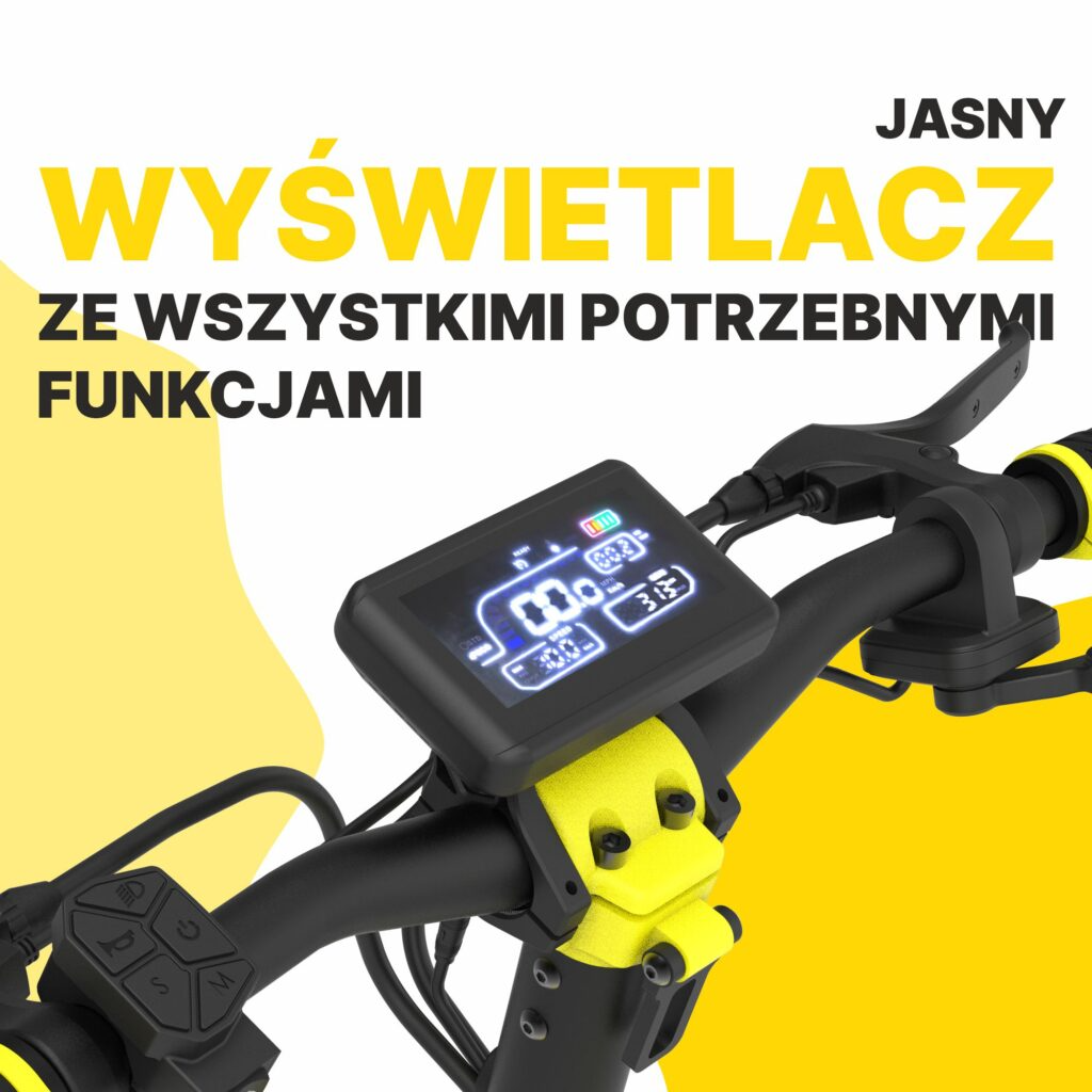 Manta XRIDER F10 Żółty - wyświetlacz