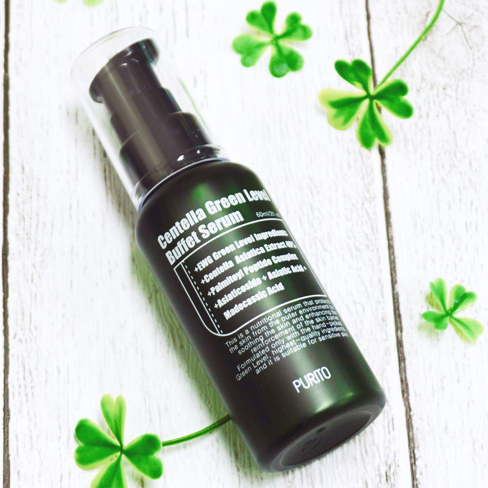 Purito centella green. Purito Centella Green Level Buffet Serum. Серум с центеллой. Серум с центеллой зеленый флакон.