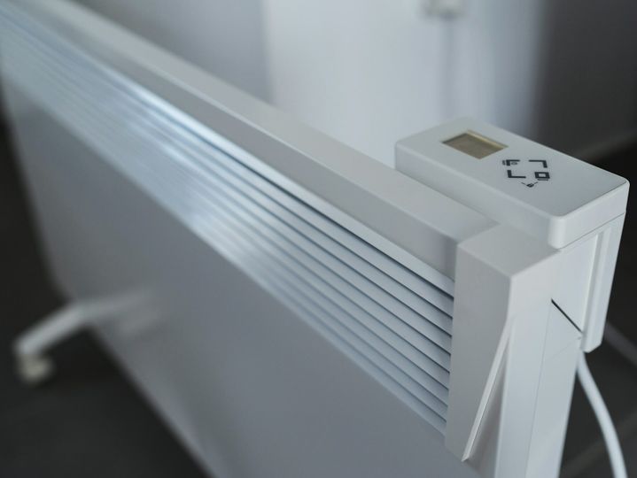 Detailed view of an electric heater