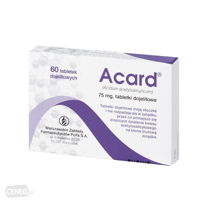 Acard 75mg 60 tabletek - Opinie i ceny na Ceneo.pl