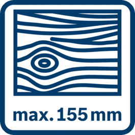 Głębokość cięcia w drewnie 155 mm