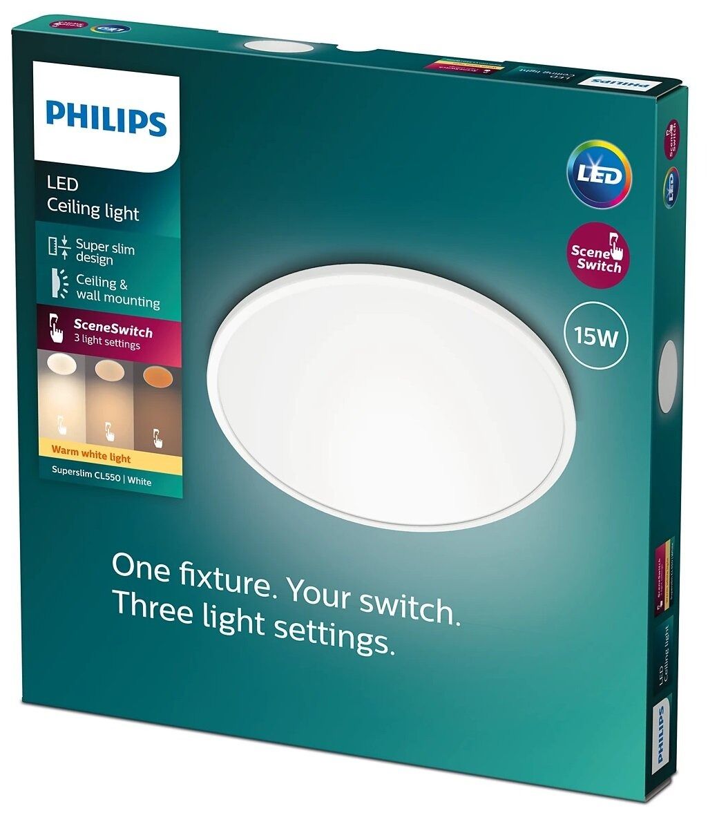 PHILIPS Superslim 15W LED 2700K Biały IP20_opakowanie