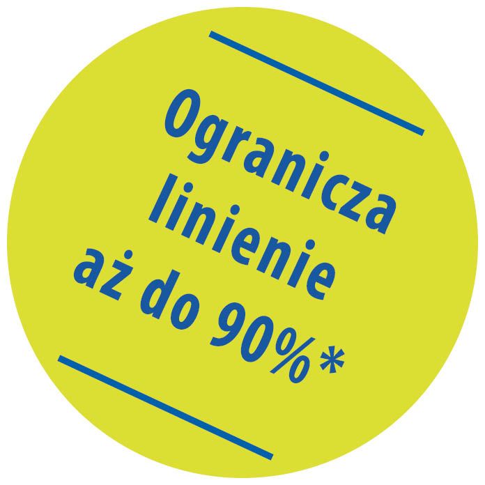 Ogranicza linienie aż do 90%