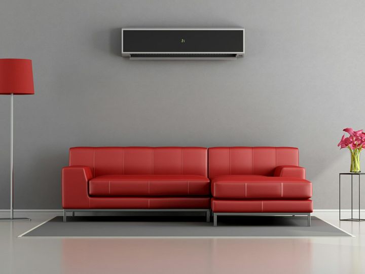 Living room with air conditioner