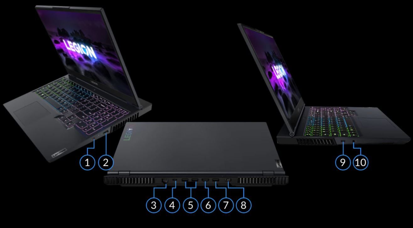 Legion 5 Gen 6 (15, AMD) porty i gniazda