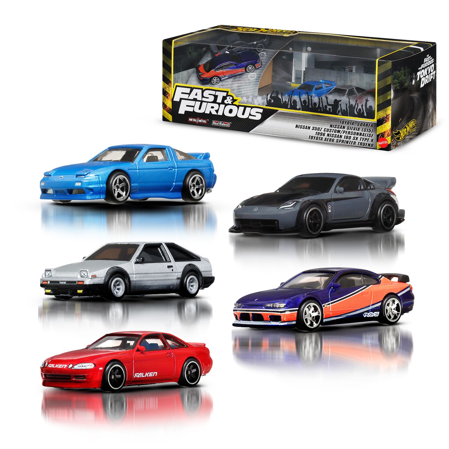 Hot Wheels Premium Diorama zestaw 4 autek Fast & Furious Tokyo
