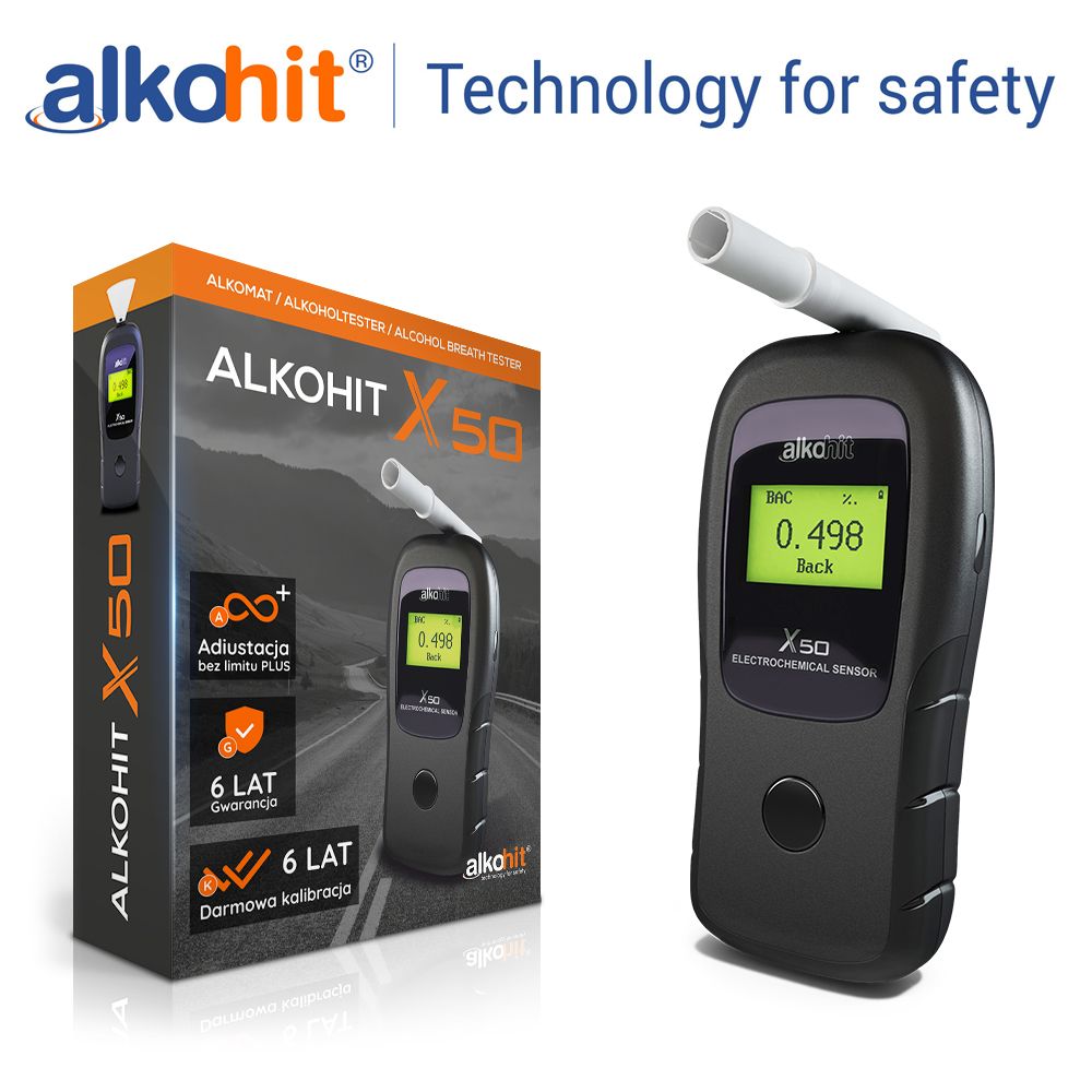 Alkomat bezustnikowy ALKOHIT X60 do 6 lat gwarancji* pomiar bez ustnika 