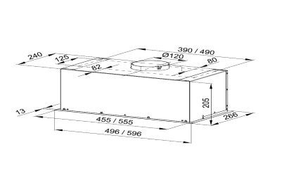 Wymiary okapu kuchennego Delico 50.1 White rysunek