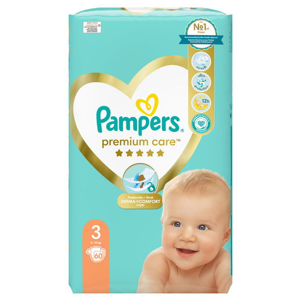 Pampers Pieluchy Premium Care rozmiar 3, 6-10 kg 60 szt.