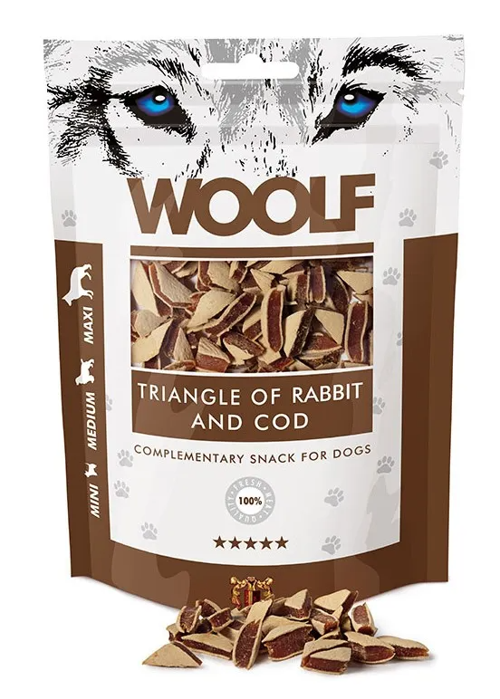 Woolf Rabbit And Cod Triangle 100G produkt