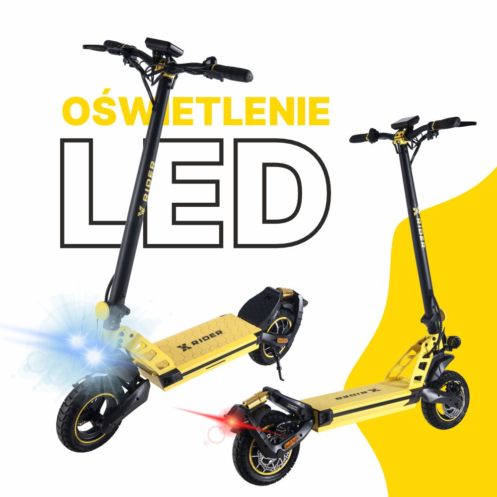 Manta XRIDER F10 Żółty - oświetlenie LED