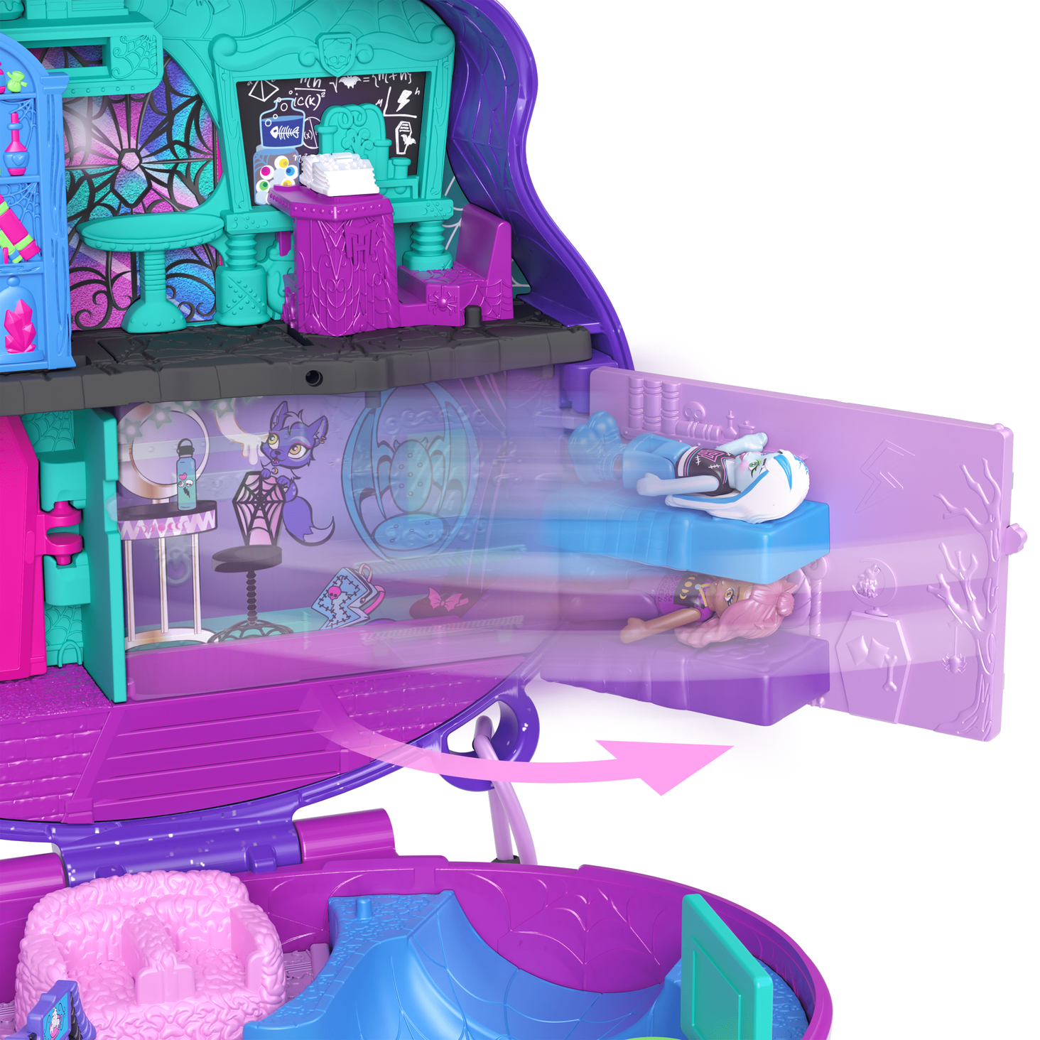 Lalka Mattel Polly Pocket Monster High Zestaw Kompaktowy HVV58
