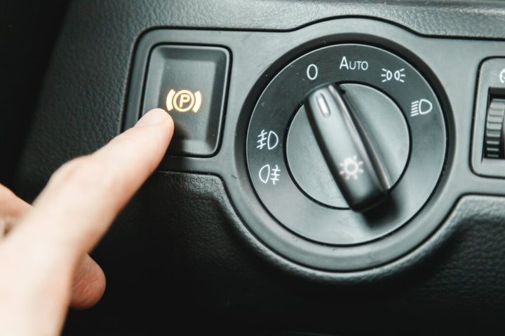 Car button for electronic handbrake. Parking brake