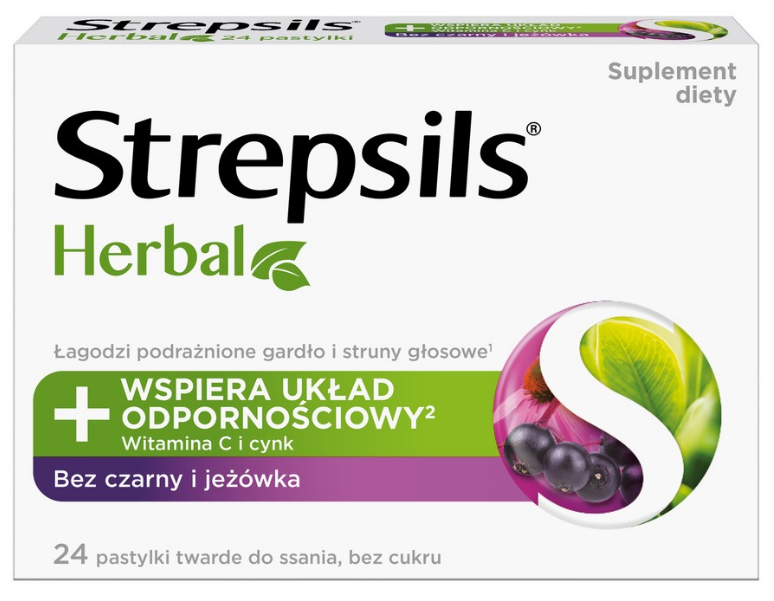 STREPSILS HERBAL czarny bez jeżówka