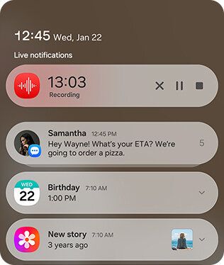 Samsung Galaxy S25 Ultra - Powiadomienia na żywo