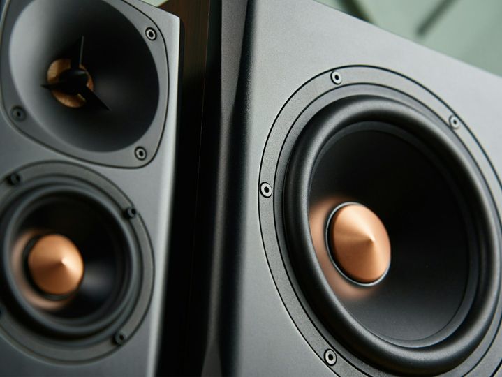 Sound speaker in living room interior