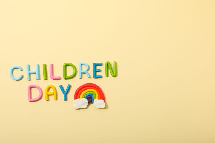 The inscription Children's Day on a light background