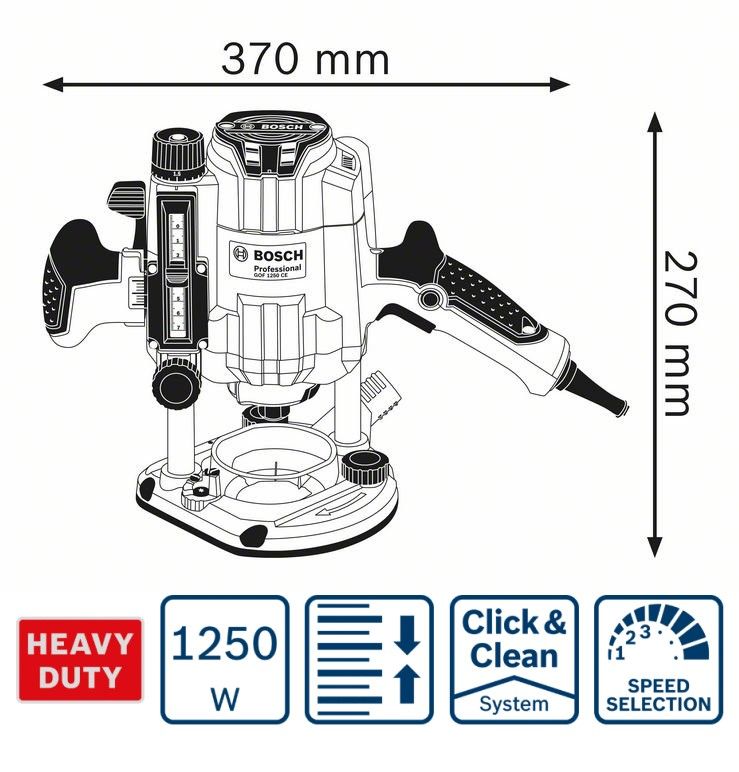 BOSCH Défonceuse 1250W - GOF1250CE carton - 0601626000