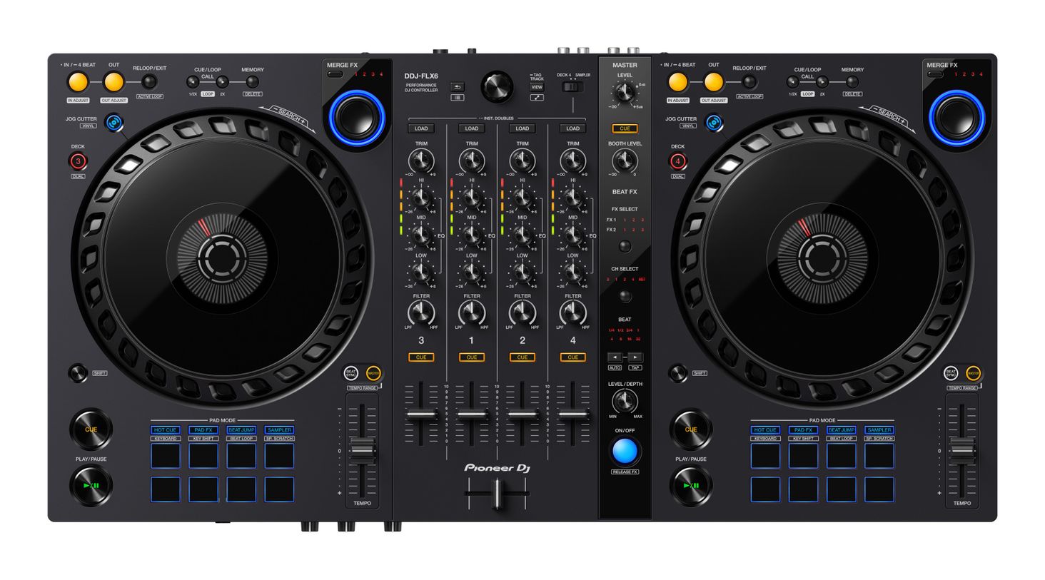 DJ機材 ddj flx6 DDJ-FLX6-GT - 4-kanałowy DJ kontroler do wielu zastosowań DJ