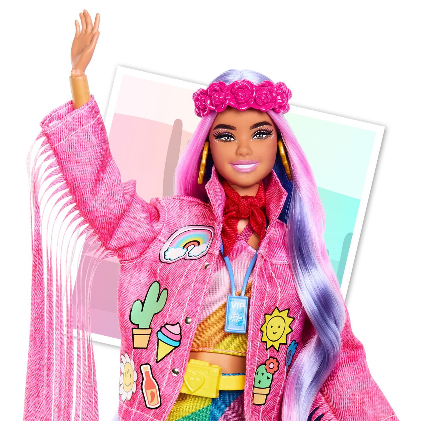 Boneca Barbie com Moda Safari, Mosca Barbie Extra, Roupa Animal Estampado  Rosa e Mala Rosa - Dular