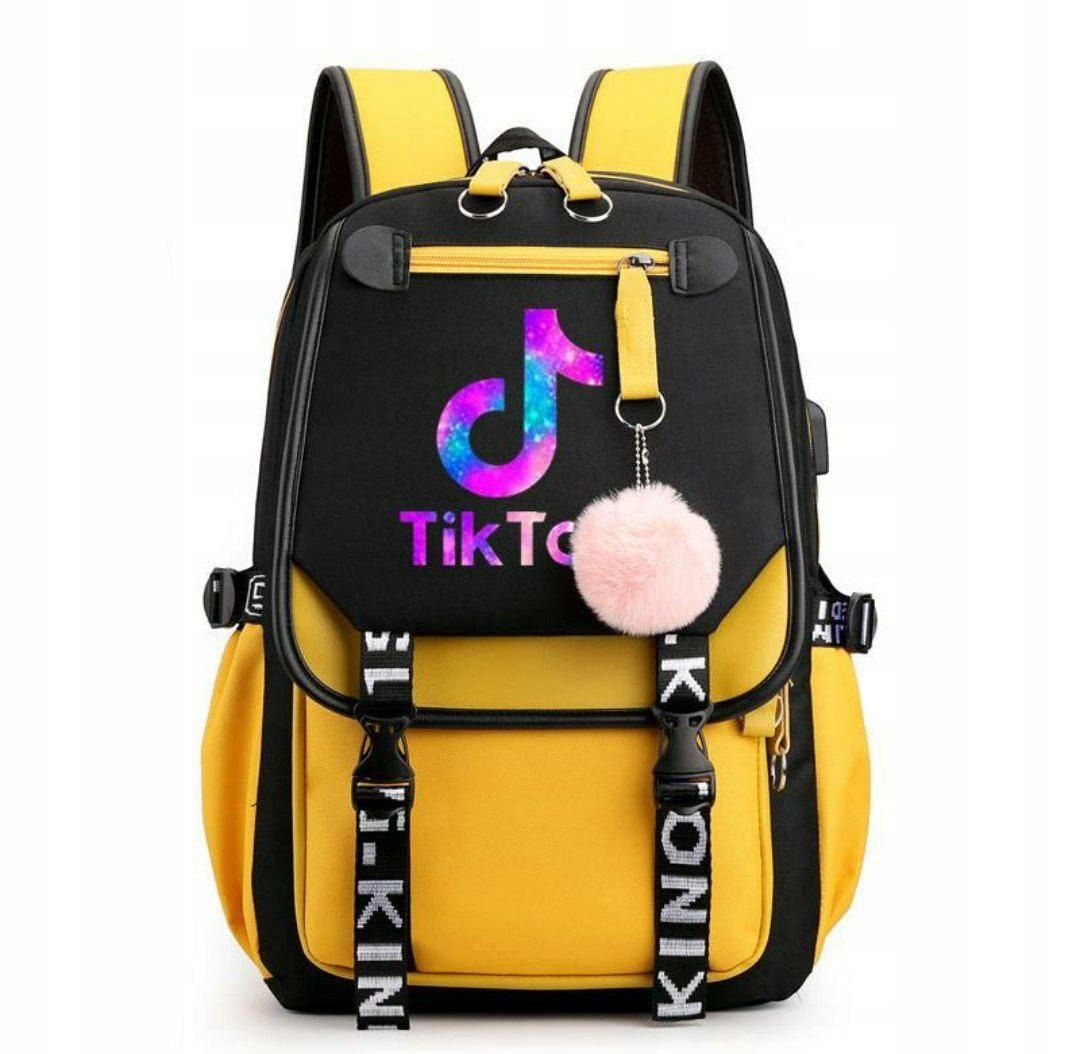 PLECAK SZKOLNY TIK TOK PORT USB +ZAWIESZKA GRATIS ...