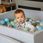 Kiddymoon Suchy basen kwadratowy z piłeczkami 7cm 120x30 piankowy jasnoszary perła-szary-transparent-babyblue-mięta (1686924) - zdjęcie 5